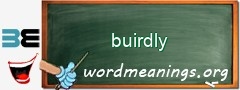 WordMeaning blackboard for buirdly